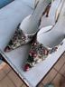 Jewel Badgley MIschka 100% Satin Floral Multi Color Heels Size EU 38 - photo 13