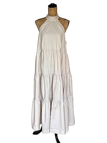 Anthropologie Maeve Ivory/Cream Halter Midi Cocktail Dress (view 1)
