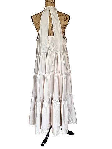 Anthropologie Maeve Ivory/Cream Halter Midi Cocktail Dress (view 2)