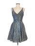 Xscape Metallic Gray Xscape Cocktail Dress Size 6 - photo 1