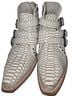 Freebird 100% Leather Snake Print White Tan Ankle Boots Size 8 - photo 1