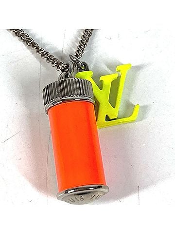 Louis Vuitton LOUIS VUITTON MP2143 Accessory Chain Necklace Collier LV Fluorescent Neon Color Metal Men's Women's Yellow (view 1)