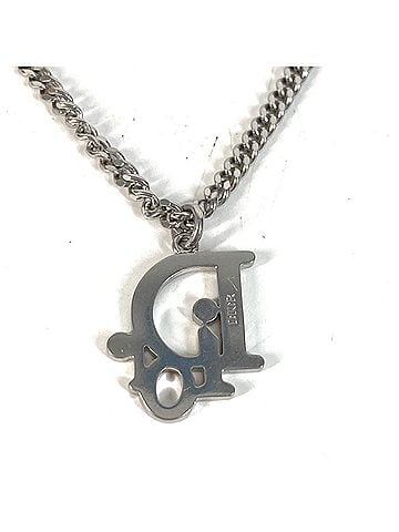 Christian Dior Christian Dior Dior CD logo accessory jewelry chain necklace metal for men and women silver (view 2)