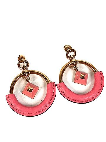 Hermès HERMES Loop Medor Earrings PM - Accessories, Jewelry, Earrings, Leather, Metal, Men's, Women's, Pink (view 1)