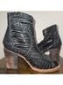 Freebird 100% Leather Animal Print Black Ankle Boots Size 8 - photo 3