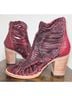 Freebird 100% Leather Red Ankle Boots Size 8 - photo 3