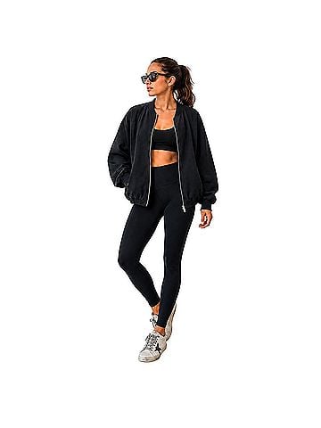 Zara Lined Bomber Jacket (view 1)