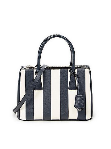 Prada Small Striped Galleria Double Zip Tote (view 1)