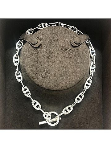 Hermès HERMES Chaine d'Ancre GM 31-link accessory jewelry necklace SV925 men's women's silver (view 1)