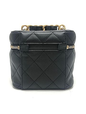 Chanel CHANEL AS3228 Matelassé Coco Mark 2-Way Vanity Bag with Mirror, Shoulder Bag, Lambskin, Women's, Black (view 2)