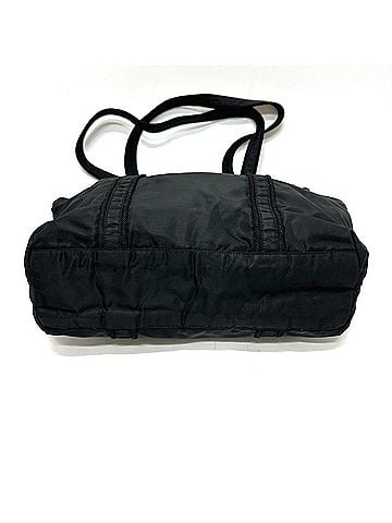 Prada PRADA Prada embroidered logo tassel handbag shoulder bag tote nylon women's black (view 2)