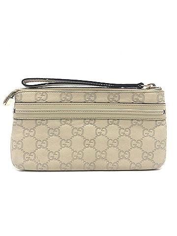 Gucci GUCCI 256867 Mayfair Strap Clutch Bag, Flat Handbag, Pouch, Shima Leather, Women's, White (view 2)