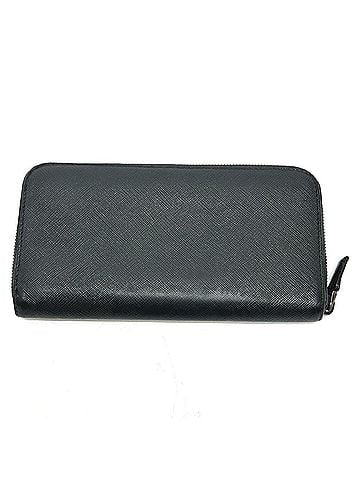 Prada PRADA 2M317 Lettering Logo Round Zip Long Wallet Saffiano Leather Men's Black (view 2)