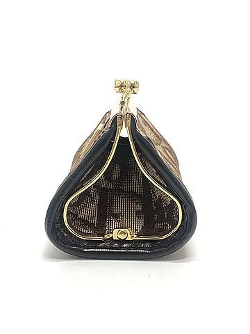 Christian Dior Christian Dior Dior Trotter pattern logo vintage coin purse/wallet, canvas, brown, women's. (view 2)