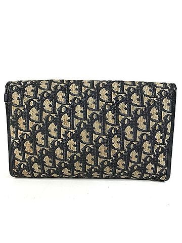 Christian Dior Christian Dior Dior Vintage Trotter Logo Shoulder Bag, Flap 2-Way Clutch Leather, Canvas, Women's, Navy (view 2)