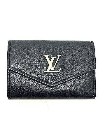 Louis Vuitton LOUIS VUITTON M63921 Portefeuille Lockmini Compact Wallet, Tri-fold Leather, Women's, Black (view 1)