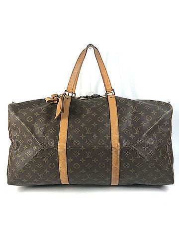 Louis Vuitton LOUIS VUITTON M41622 Monogram Saxophone 55 Travel Bag, Handbag, Boston Canvas, Men's, Women's, Brown (view 1)