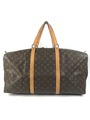 Louis Vuitton LOUIS VUITTON M41622 Monogram Saxophone 55 Travel Bag, Handbag, Boston Canvas, Men's, Women's, Brown (view 2)