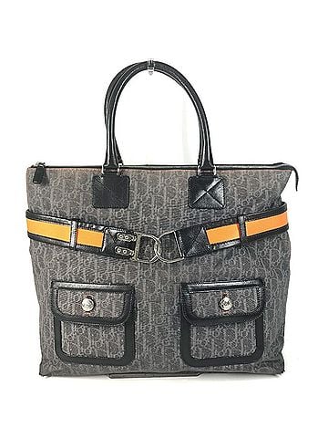 Christian Dior Christian Dior Dior Flight Line Trotter Logo Denim Bag Tote Shoulder Handbag Leather Canvas Men's Women's Blue (view 1)