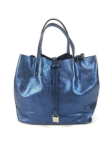 Tiffany & Co. TIFFANY&amp;Co. Tiffany Metallic Logo Handbag with Pouch, Tote Bag, Leather, Men's &amp; Women's, Blue (view 2)