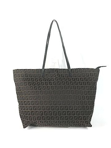 Fendi FENDI 8BH025 Vintage Zucchino Logo Bag Tote Shoulder Leather Canvas Men's Women's Brown (view 1)