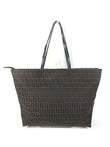 Fendi FENDI 8BH025 Vintage Zucchino Logo Bag Tote Shoulder Leather Canvas Men's Women's Brown (view 2)
