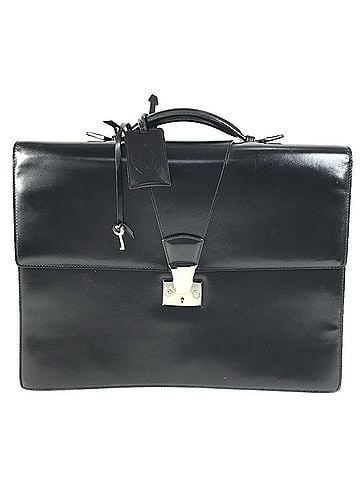 Cartier CARTIER Cartier Business Bag, Logo, Tote Document Briefcase, Handbag, Leather, Men's and Women's, Black (view 1)