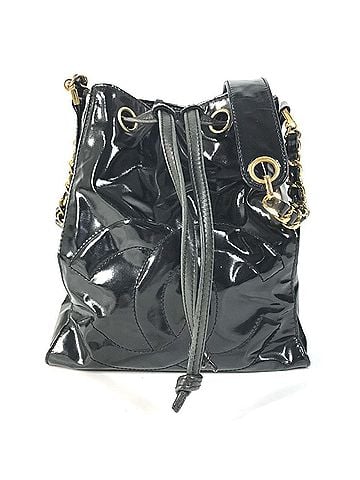 Chanel CHANEL Vintage Drawstring Bag CC Coco Mark Logo Chain Crossbody Handbag with Pouch Shoulder Enamel Black Men's Women's (view 1)
