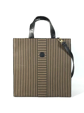 Fendi FENDI Vintage Pecan Logo 2-Way Bag, Vertical Tote Shoulder Handbag, Leather, Coated Canvas, Men's &amp; Women's, Brown (view 1)
