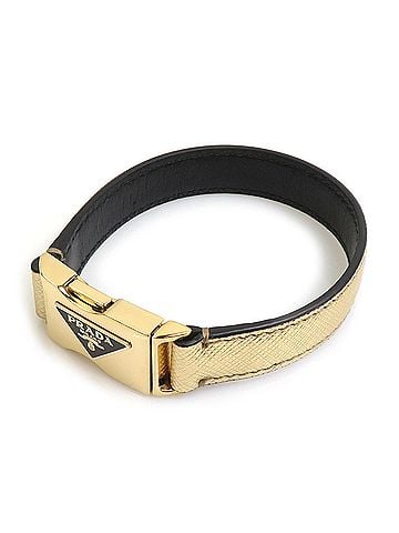 Prada Prada PRADA Bracelet Leather Metal Gold Men's Women's r11335k (view 2)