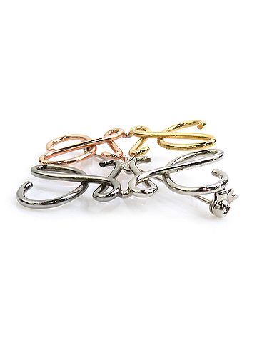 Loewe Loewe brooch, Anagram design, metal, multicolor, women's, r11332j (view 2)