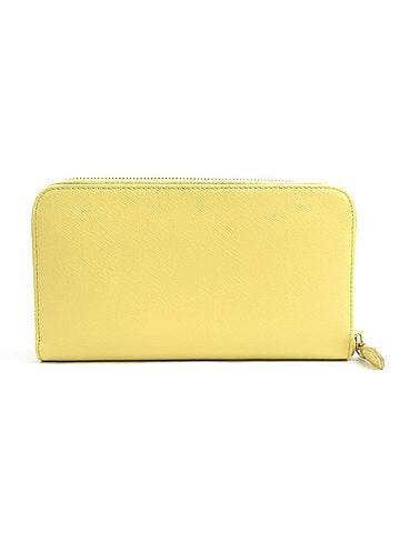 Prada Prada PRADA Round Zip Long Wallet Leather Yellow Women's r11329a (view 2)