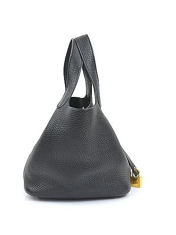 Hermès Hermes Picotin Lock PM 18 Handbag, Taurillon Clemence Leather, Black &amp; Gold, Women's, 90269k (view 2)