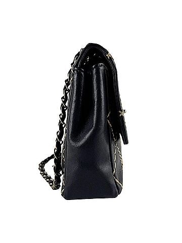 Chanel Chanel CHANEL Shoulder Bag Wild Stitch Leather Black Beige Women's z10500 (view 2)