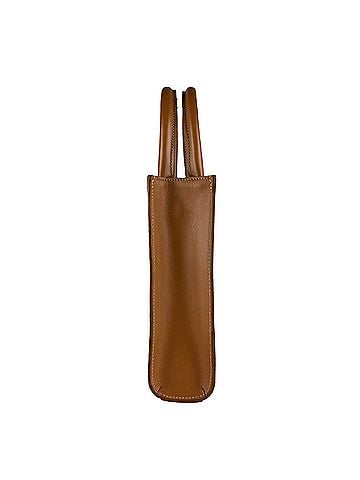 Céline Celine CELINE Shoulder Bag Mini Vertical Cabas Canvas Leather Brown Ivory Women's z10498 (view 2)