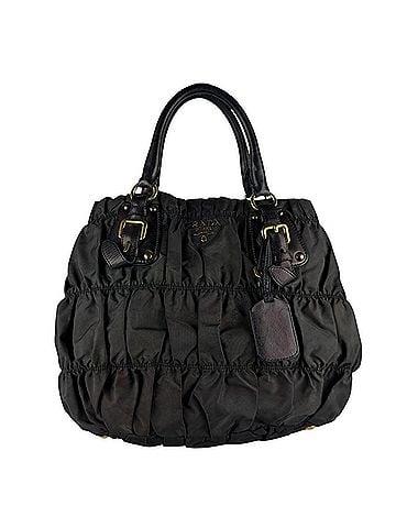 Prada Prada handbag/shoulder bag, nylon and leather, green black, women's, z10496 (view 1)