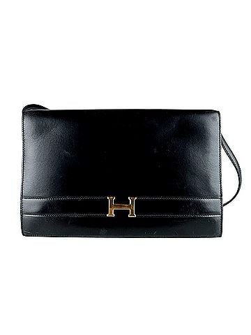 Hermès Hermes Annie Shoulder Bag, Box Calf Leather, Black &amp; Gold, Women's, z10482 (view 1)
