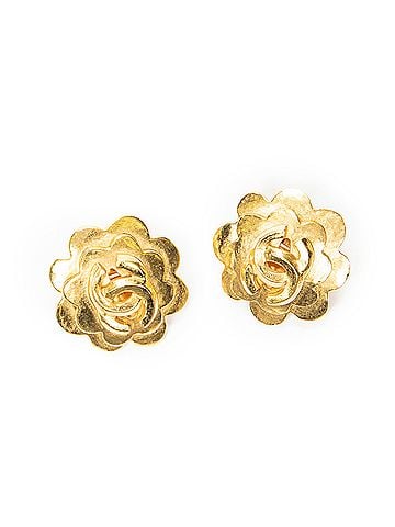 Chanel CC Floral Clip On Earrings (view 1)