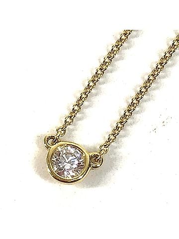 Tiffany & Co. TIFFANY&amp;Co. Tiffany &amp; Co. Diamond By the Yard 1PD Chain Necklace, 18K Gold, Au750, Women's Gold Necklace (view 1)