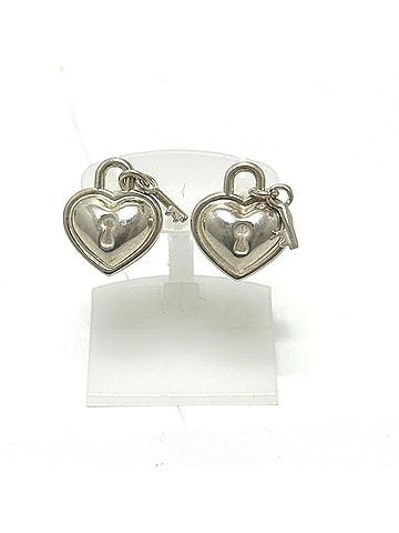 Tiffany & Co. TIFFANY&amp;Co. Tiffany Heart Lock Earrings, SV925, Women's Silver (view 1)