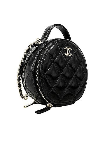 Chanel Chanel Matelassé Chain Shoulder Bag, Shiny Lambskin, Black/Champagne, 2-way bag for women (view 2)