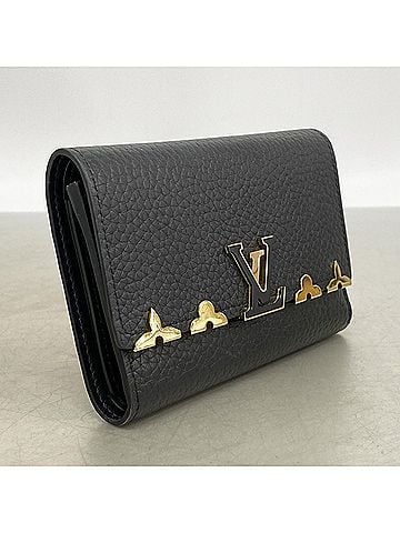 Louis Vuitton Louis Vuitton Taurillon Leather Portefeuille Capucines Compact Wallet M82764 Noir (Women's) (view 2)