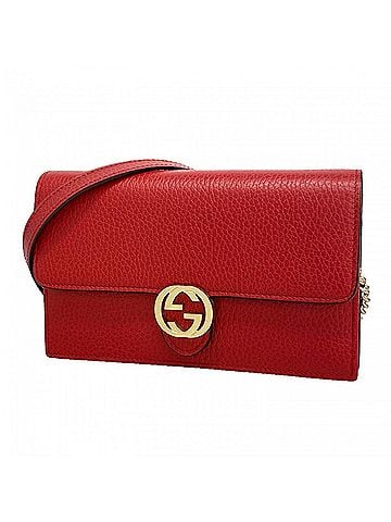 Gucci Gucci Interlocking G Leather Shoulder Wallet 510314 (Red) - Women's (view 1)