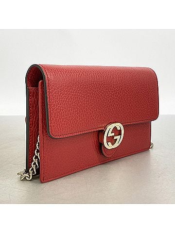 Gucci Gucci Interlocking G Leather Shoulder Wallet 510314 (Red) - Women's (view 2)