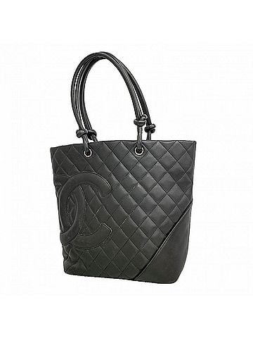 Chanel Chanel Cambon Lambskin Tote Bag, Black, Women's (view 1)