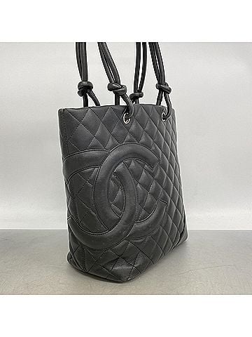 Chanel Chanel Cambon Lambskin Tote Bag, Black, Women's (view 2)