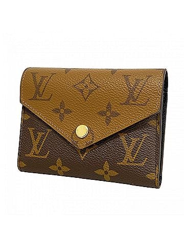 Louis Vuitton Louis Vuitton Tri-fold Wallet Monogram Reverse Portefeuille Victorine M81557 Brown Women's (view 1)