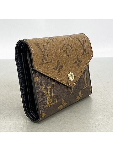 Louis Vuitton Louis Vuitton Tri-fold Wallet Monogram Reverse Portefeuille Victorine M81557 Brown Women's (view 2)