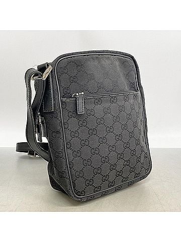 Gucci Gucci GG Canvas Shoulder Bag 03136, Black, Women's (view 2)