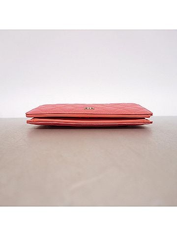 Chanel Chanel long wallet, Matelassé caviar leather, pink, women's. (view 2)